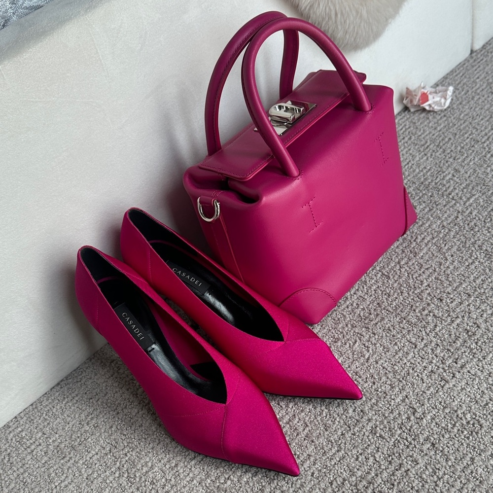 Casadei Fuchsia Heels and Handbag Set